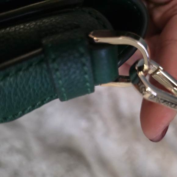 Kate Spade Blake Saddlebag Pebbled Leather Crossbody In Forest Green. Never Used - Picture 11 of 14